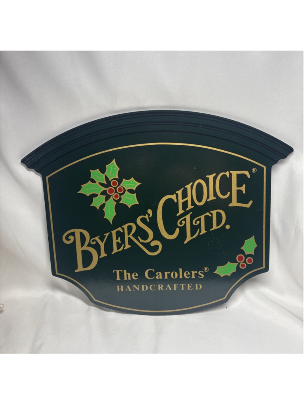 Byers' Choice Dealer Sign The Carolers Handcrafted Advertising Plaque 14 x 11"